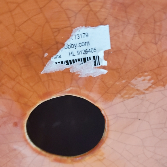 Ceramic Pumpkin with metal leaves - Picture 12 of 16